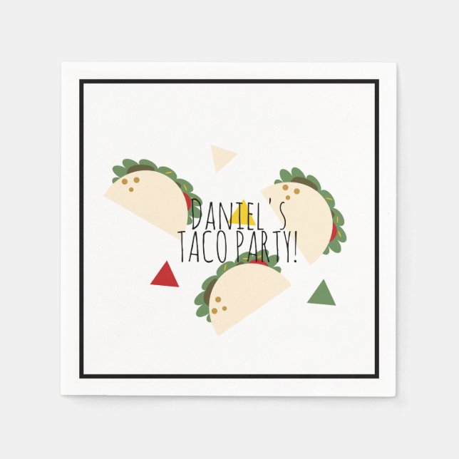 Minimalist Taco Birthday Taco Fiesta Baby Shower Napkins (Front)