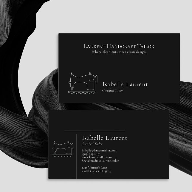 Minimalist Tailor Seamstress professional Business Card (Creator Uploaded)