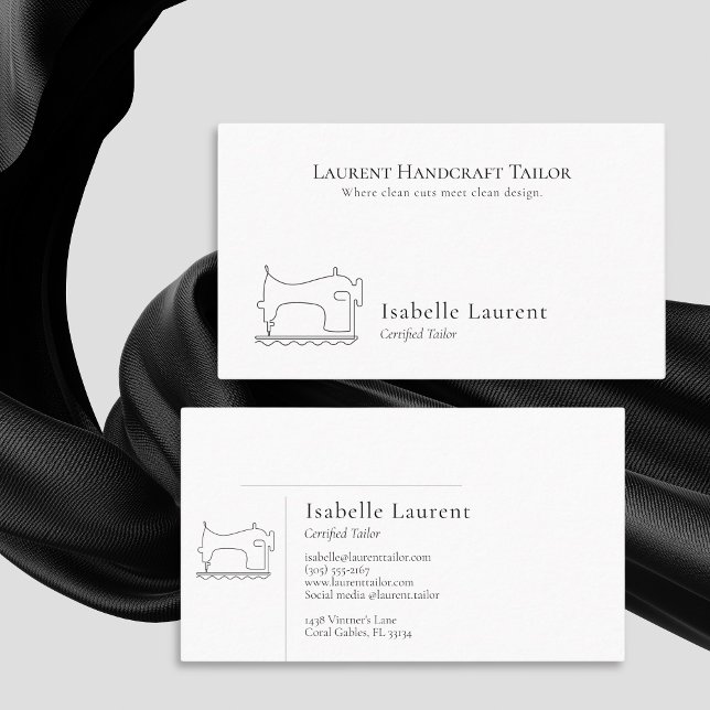 Minimalist Tailor Seamstress professional Business Card (Creator Uploaded)
