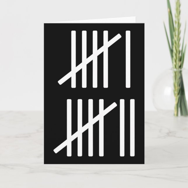 Minimalist Tally Marks Counting 67 Meme Slang 6 7  Card (Front)