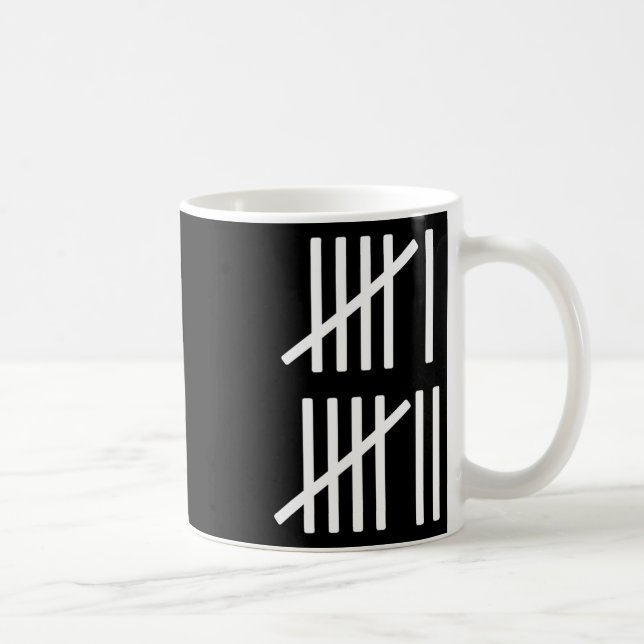 Minimalist Tally Marks Counting 67 Meme Slang 6 7  Coffee Mug (Right)