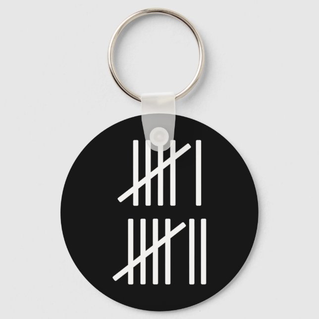 Minimalist Tally Marks Counting 67 Meme Slang 6 7  Keychain (Front)