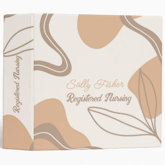 Minimalist Tan Brown and White 3 Ring Binder
