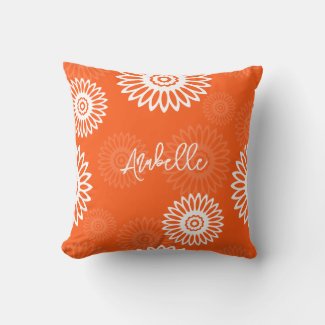 Minimalist tangerine orange daisy floral Name 
