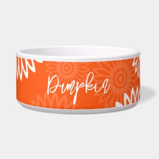 Minimalist tangerine orange daisy floral Pet Name