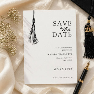 Minimalist Tassel Graduation Party Save The Date