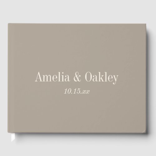 Minimalist Taupe Brown Elegant Wedding Custom