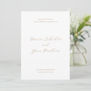 Minimalist Taupe Modern Wedding Save The Date