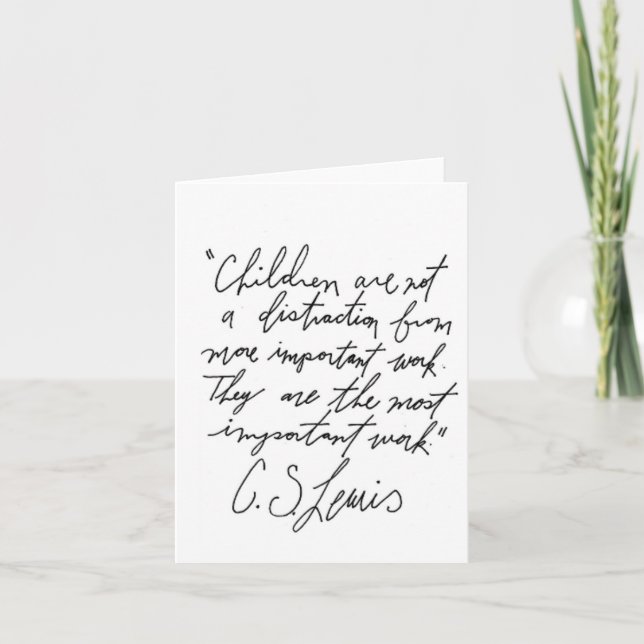 Minimalist teacher appreciation card, C.S. Lewis Card (Front)