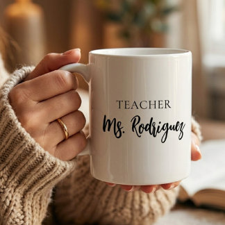 Minimalist Teacher Nurse Coworker Graduate Custom Coffee Mug