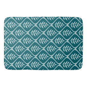 Minimalist Teal Botanical Bath Mat