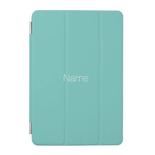 Minimalist teal custom name monogram initials iPad mini cover
