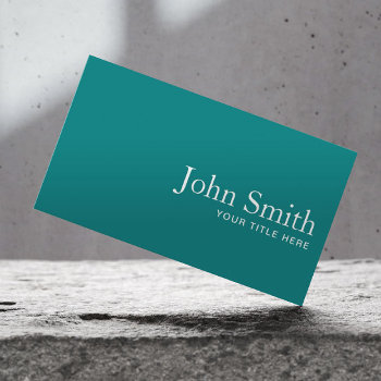 Minimalist Teal Green Professional Qr Code Plain Business Card by cardfactory at Zazzle