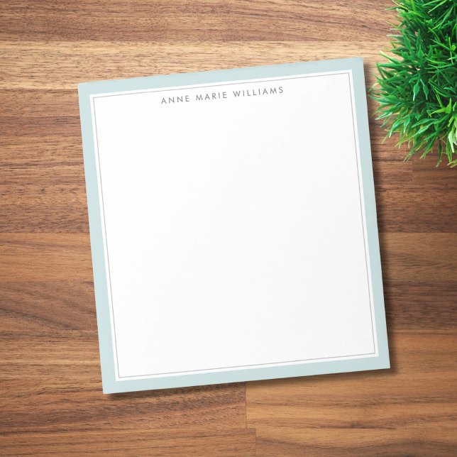 Minimalist Teal Two Border Name Notepad (Creator Uploaded)