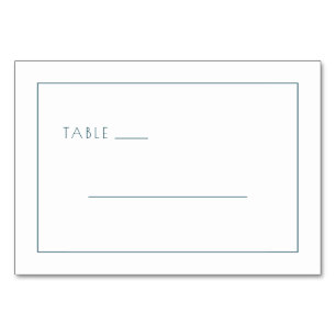 Minimalist Teal Typographic Table Number