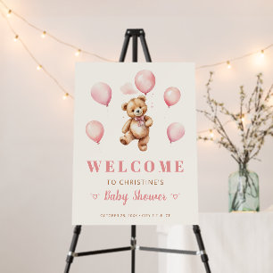 Minimalist Teddy Bear Baby Shower Welcome Foam Board