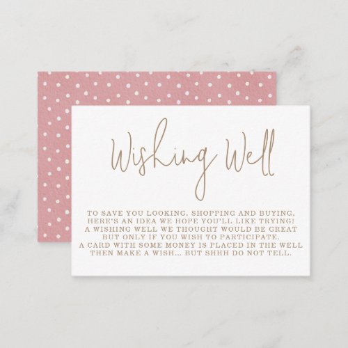 Minimalist Teddy Bear Wishing Well Baby Shower  Enclosure Card