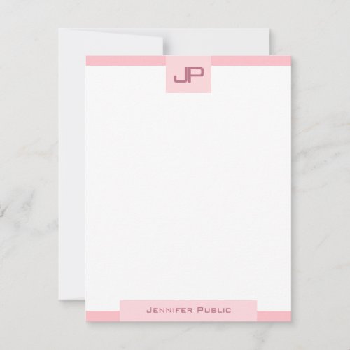 Minimalist Template Elegant Blush Pink Monogram