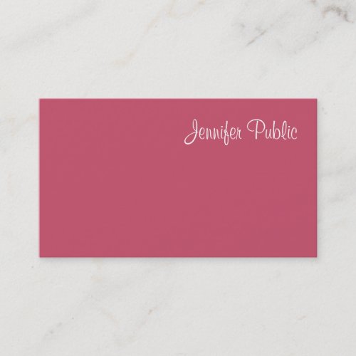 Minimalist Template Elegant Red Modern Simple Business Card