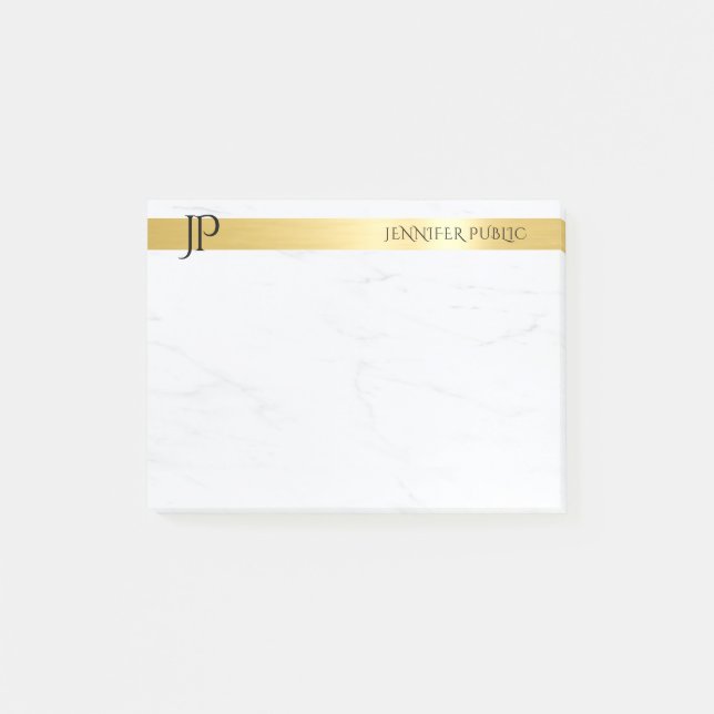 Minimalist Template Gold And Marble Elegant Modern Post-it Notes (Front)