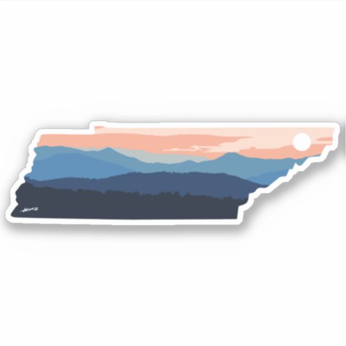 Minimalist Tennessee Mountain Sunset  Sticker