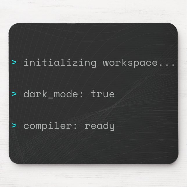 Minimalist Terminal Dark Mode Developer Desk Mat Mouse Pad (Front)
