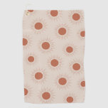 Minimalist Terracotta Abstract Boho sun pattern Golf Towel