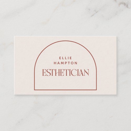 Minimalist Terracotta Arch Beauty Esthetician Busi Business Card