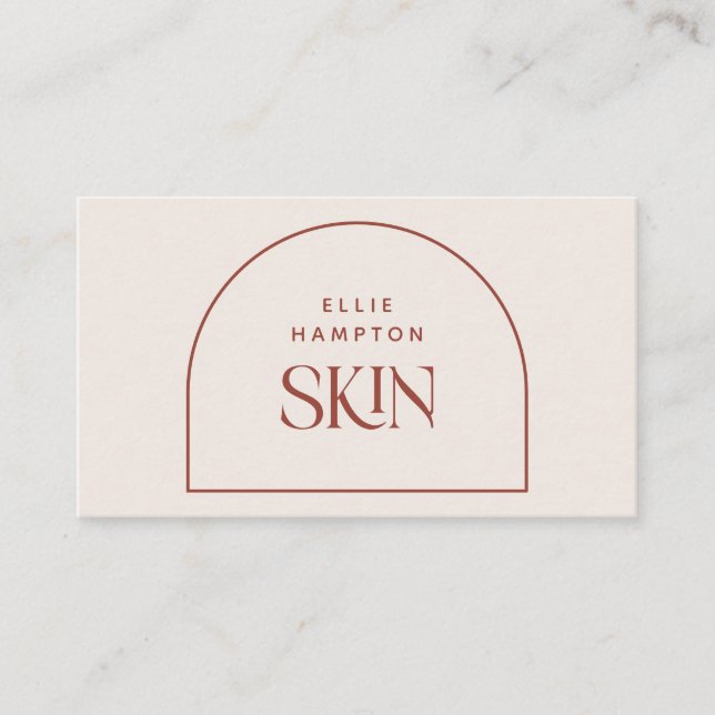 Minimalist Terracotta Arch Beauty Esthetician Business Card (Front)