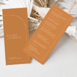 Minimalist Terracotta Boho Arch Wedding Menu<br><div class="desc">Designed to coordinate with for the «Arches Minimalist» Wedding Invitation Collection. To change details,  click «Details». To move the text or change the size,  font,  or color,  click «Edit using Design Tool». View the collection link on this page to see all of the matching items in this beautiful design.</div>