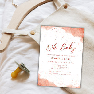 Minimalist Terracotta Boho Desert Baby Shower Invitation