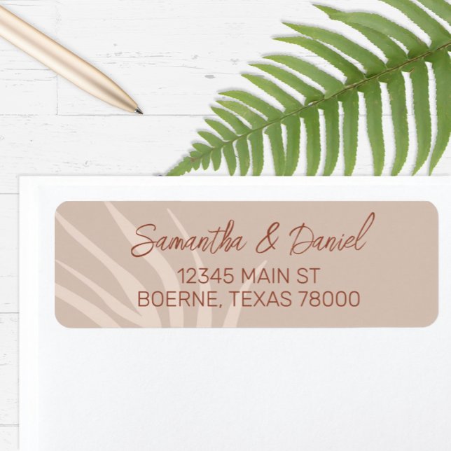 Minimalist Terracotta Boho Return Address Label (Boho Terracotta Return Address Labels)