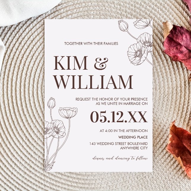 Minimalist Terracotta Boho Wedding Invitation (Minimalist Boho Terracotta Wedding Invitation)
