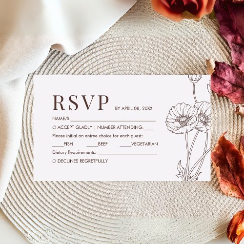 Minimalist Terracotta Boho Wedding RSVP Enclosure Card