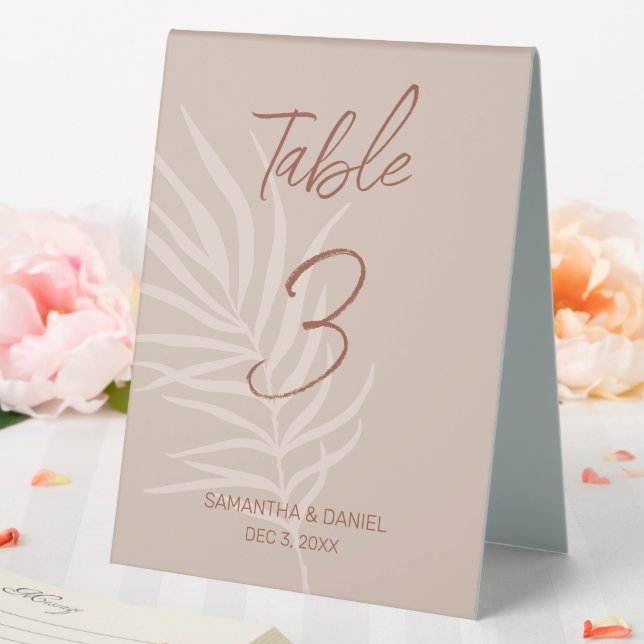 Minimalist Terracotta Boho Wedding Table Tent (In SItu (Wedding))