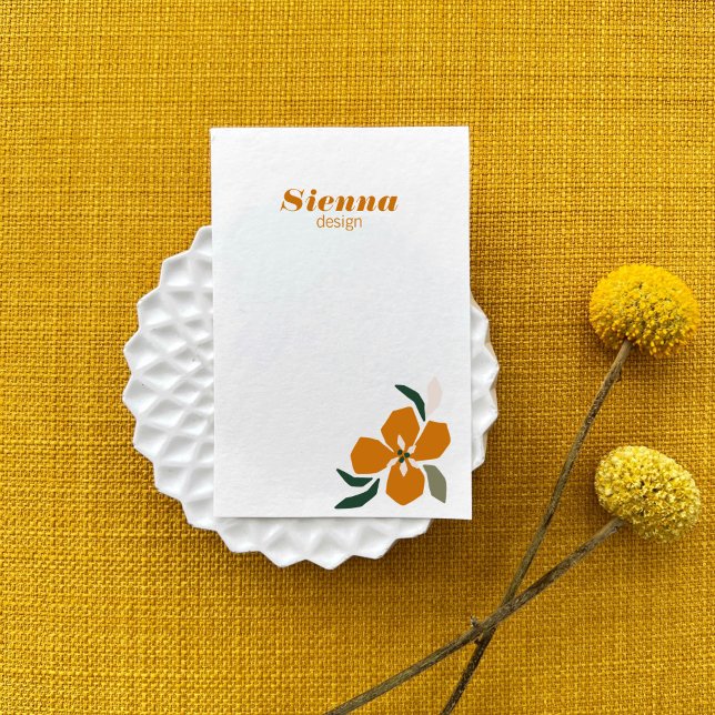 Minimalist Terracotta Botanical Landscape Designer Business Card (Creator Uploaded)