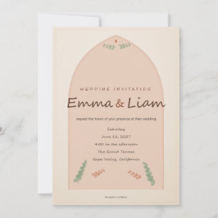 Minimalist Terracotta Botanical Wedding Invite