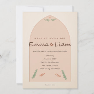 Minimalist Terracotta Botanical Wedding Invite