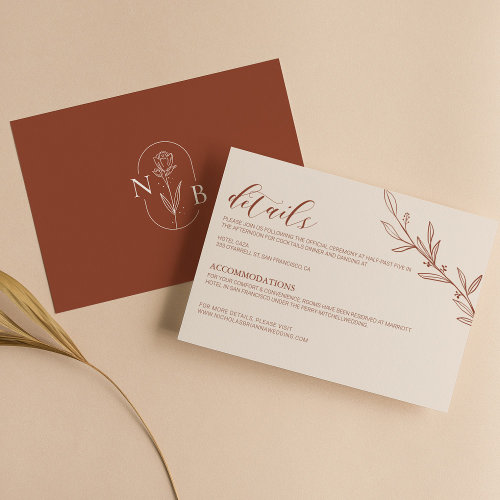 Minimalist Terracotta Burnt Orange Boho Wedding