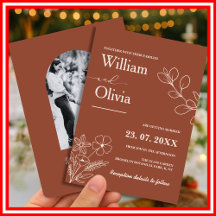 Minimalist Terracotta Burnt Orange Boho Wedding