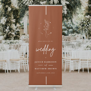 Minimalist Terracotta Burnt Orange Boho Wedding Retractable Banner