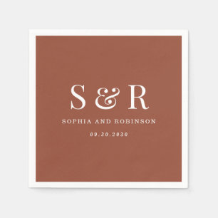 Minimalist Terracotta Burnt Orange Wedding Napkins