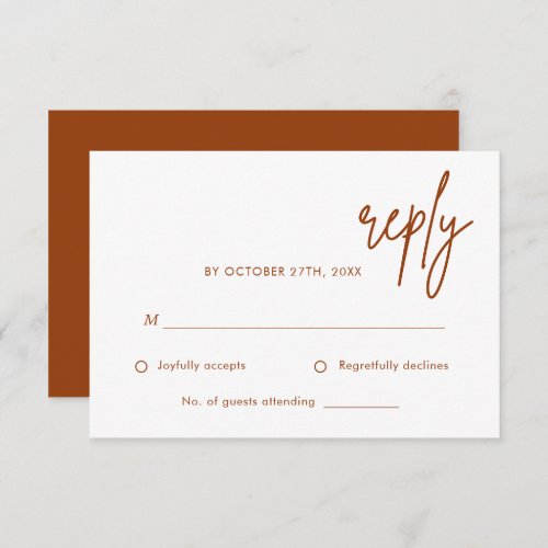 Minimalist Terracotta Burnt Orange Wedding