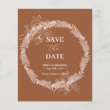 Minimalist terracotta Burnt wedding Save the Date