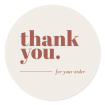 Minimalist Terracotta Business Customer Thank You  Classic Round Sticker