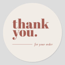 Minimalist Terracotta Business Customer Thank You  Classic Round Sticker