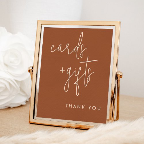 Minimalist Terracotta Cards and Gifts Sign