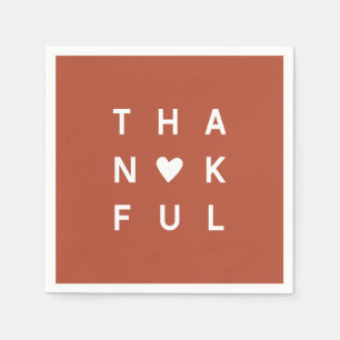 Minimalist Terracotta Copper Thanksgiving Holiday Napkins