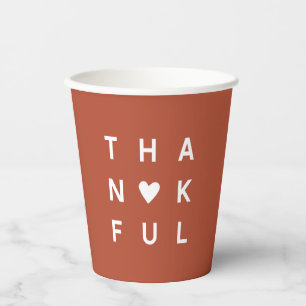 Minimalist Terracotta Copper Thanksgiving Holiday Paper Cups
