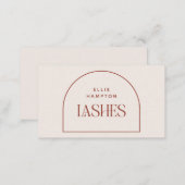 Minimalist Terracotta & Cream Arch Beauty Lashes Business Card (Front/Back)